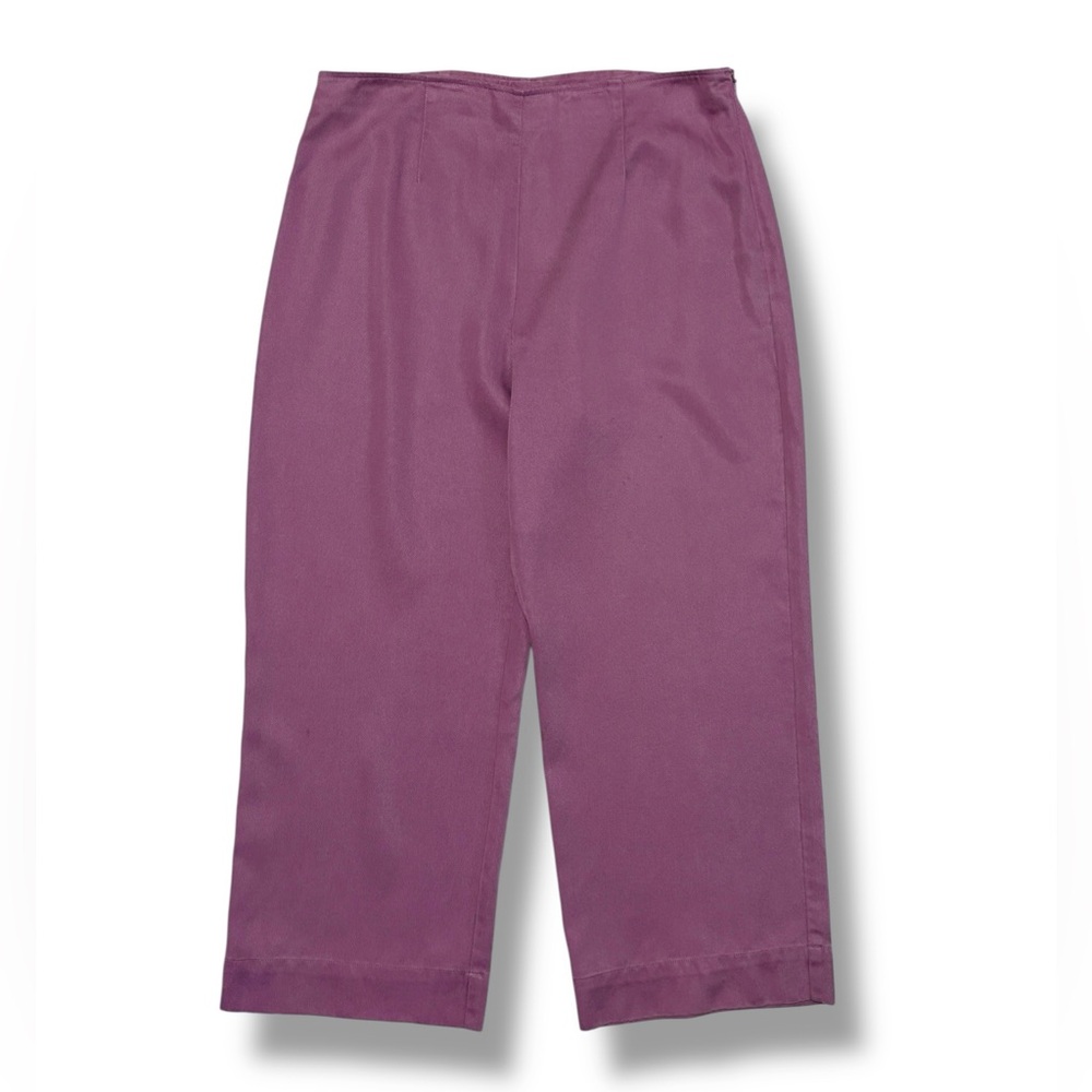 J. JILL Purple High Waist Cropped Wide Leg Pants